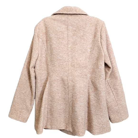 Nwot INC International Concepts Blush/Creme Tweed Zip Front Pea Coat Jacket - Picture 6 of 17